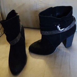 Black suede boots